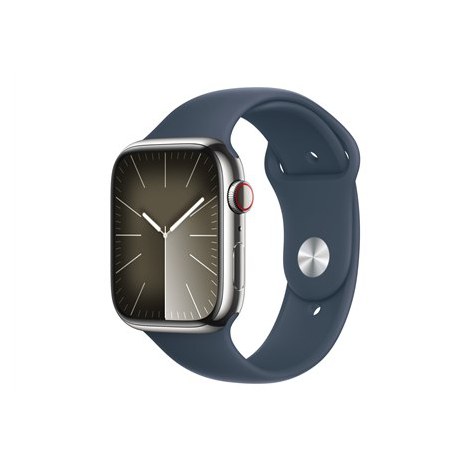 Apple Series 9 (GPS + Cellular) Inteligentny zegarek 4G Stal nierdzewna Storm blue 45 mm Odbiornik Apple Pay GPS/GLONASS/Galileo
